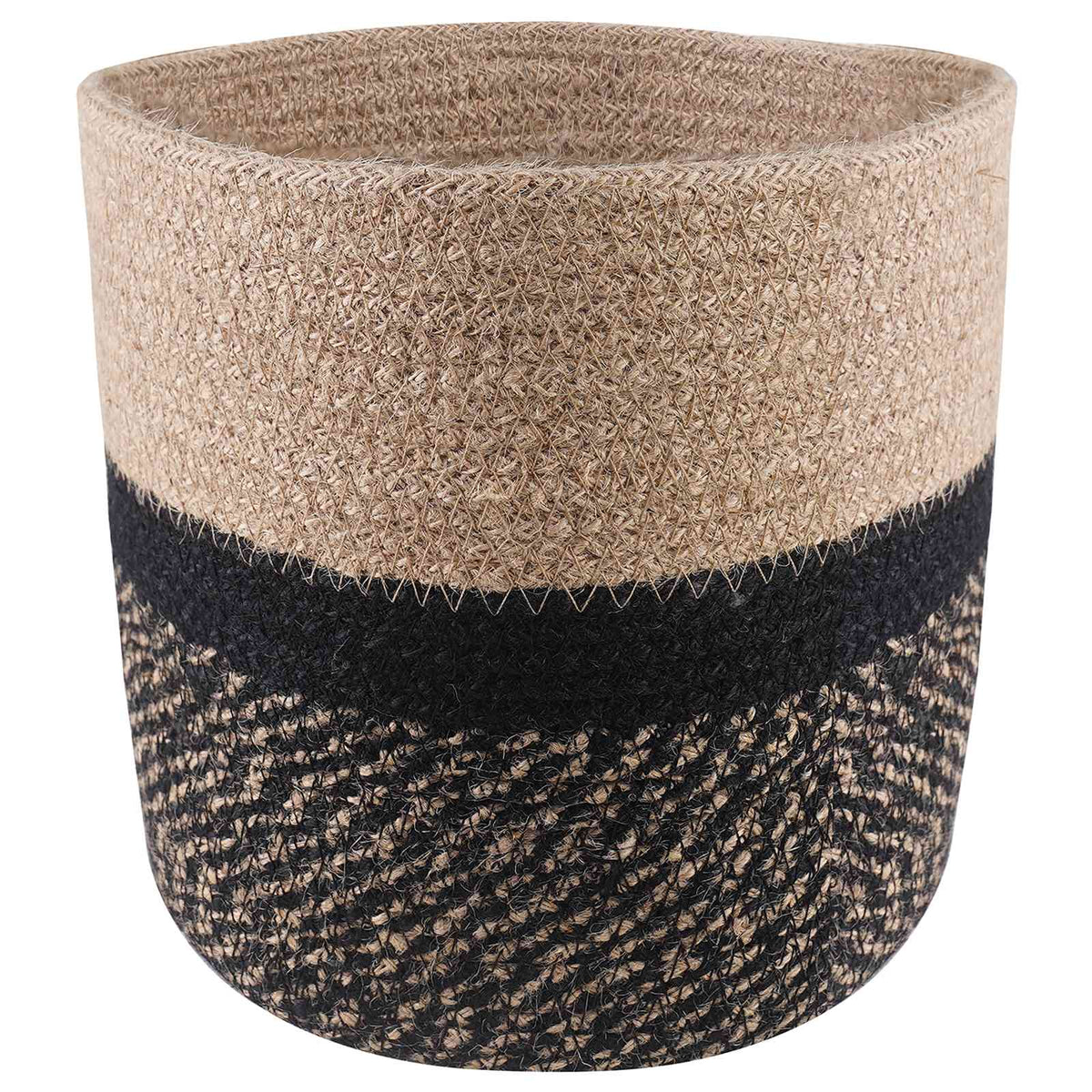 Plantenpot Set 2 pcs Naturel en Zwart Ø 21 x 21 cm is nu te koop bij PeponiXL, paradijselijk wonen!