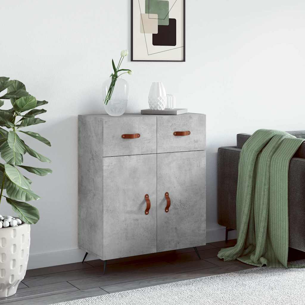 Dressoir 69,5x34x90 cm bewerkt hout betongrijs is nu te koop bij PeponiXL, paradijselijk wonen!