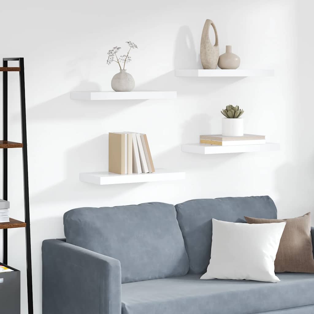 Wandschappen zwevend 4 st 50x23,5x3,8 cm MDF wit is nu te koop bij PeponiXL, paradijselijk wonen!