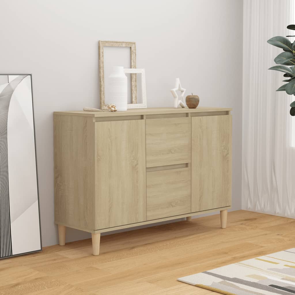Dressoir 101x35x70 cm bewerkt hout sonoma eikenkleurig is nu te koop bij PeponiXL, paradijselijk wonen!