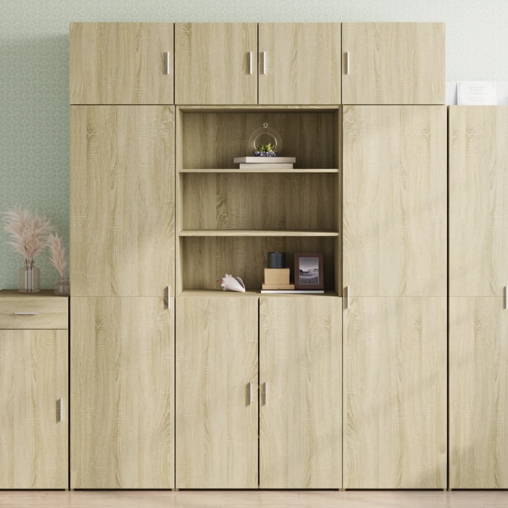 Hoge kast 80x42,5x185 cm bewerkt hout sonoma eikenkleurig is nu te koop bij PeponiXL, paradijselijk wonen!