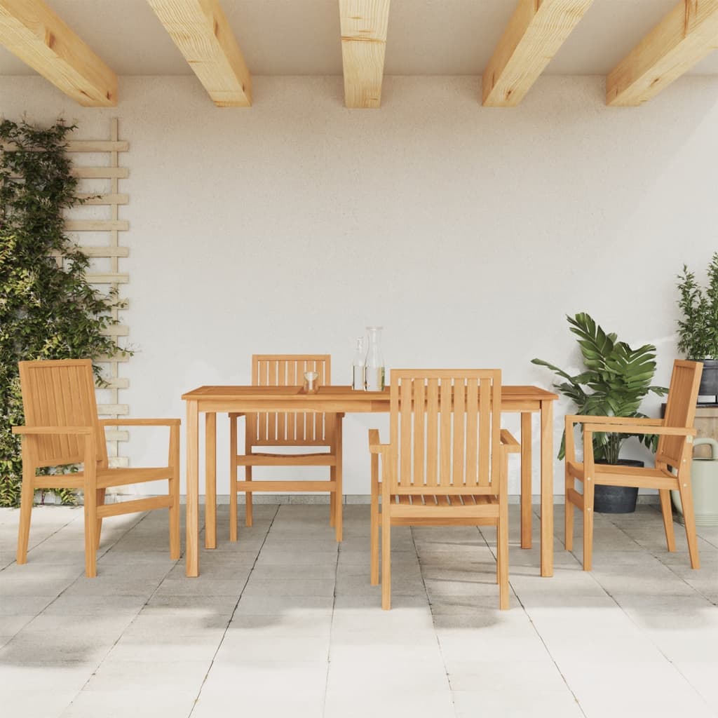 5-delige Tuinset massief teakhout is nu te koop bij PeponiXL, paradijselijk wonen!