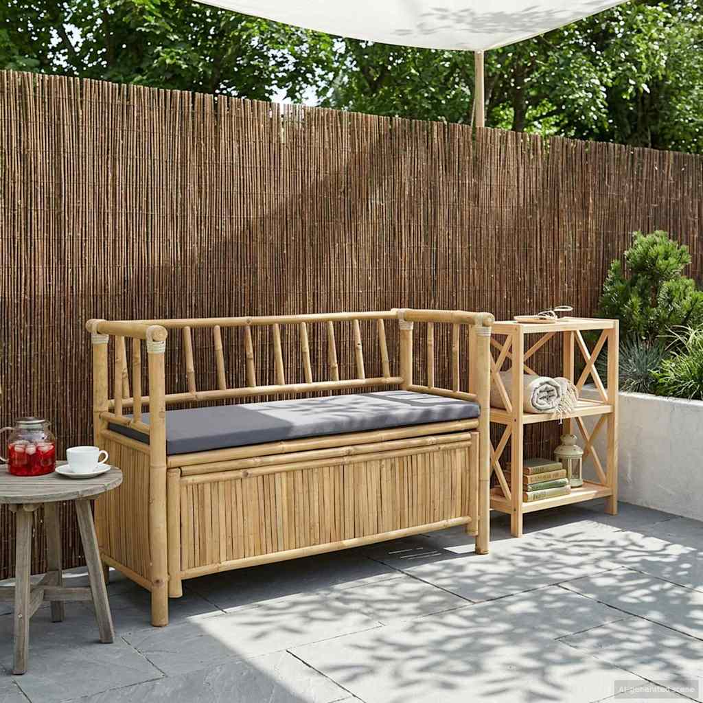 Tuinkast Bank Naturel 110 x 47 x 80 cm Bamboe is nu te koop bij PeponiXL, paradijselijk wonen!
