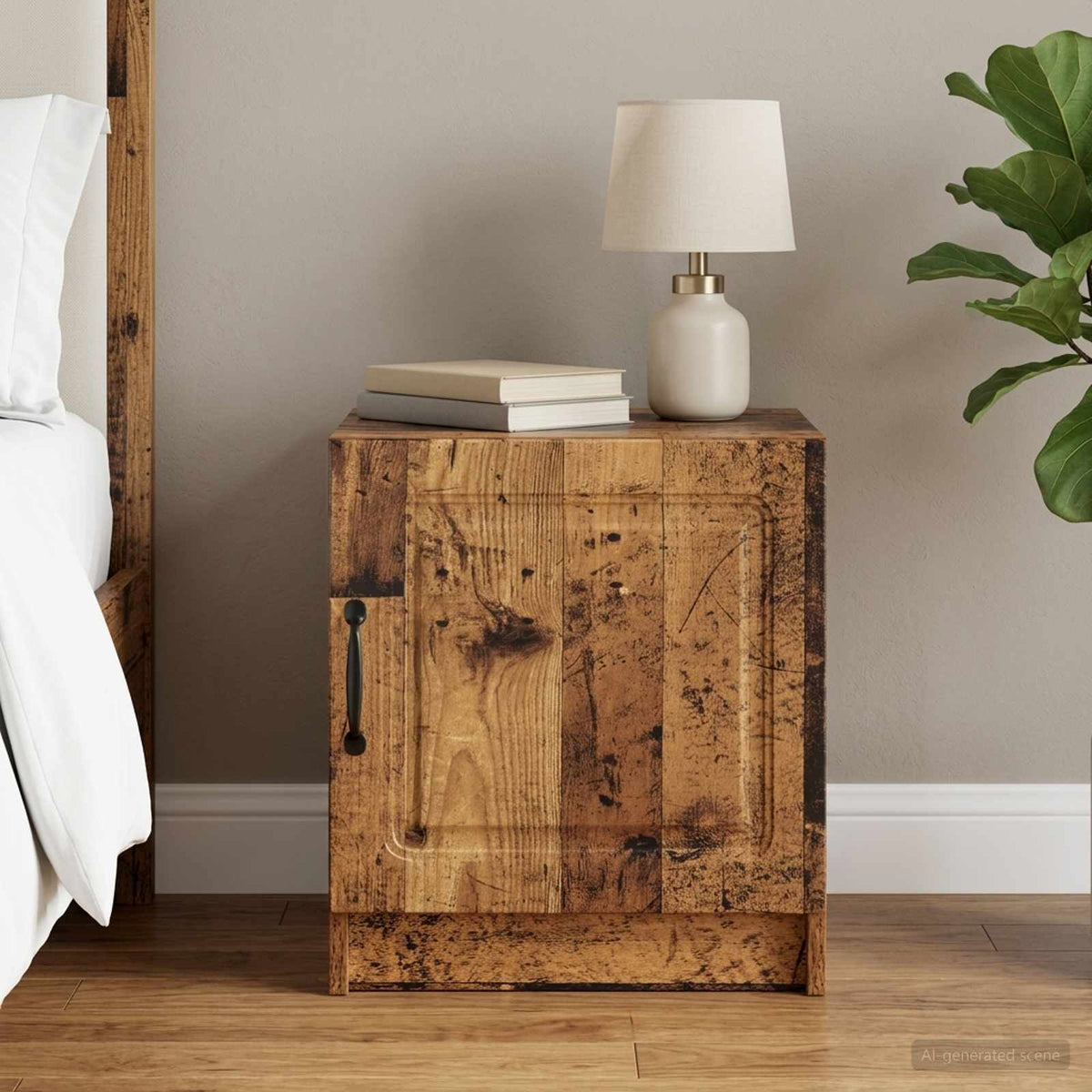 Nachtkastje Oud hout 43 x 34,5 x 47 cm Bewerkt hout is nu te koop bij PeponiXL, paradijselijk wonen!