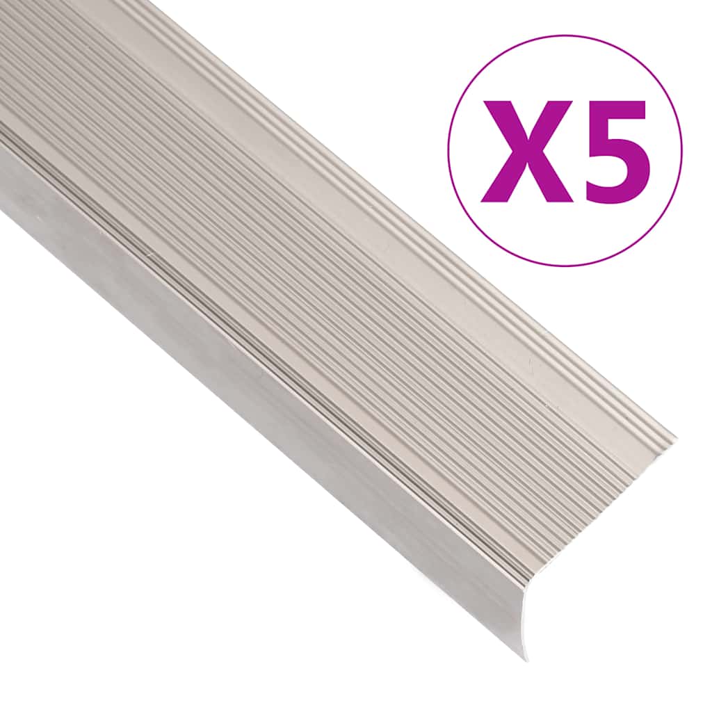 Trapneuzen L-vormig 5 st 100 cm aluminium champagnekleurig is nu te koop bij PeponiXL, paradijselijk wonen!