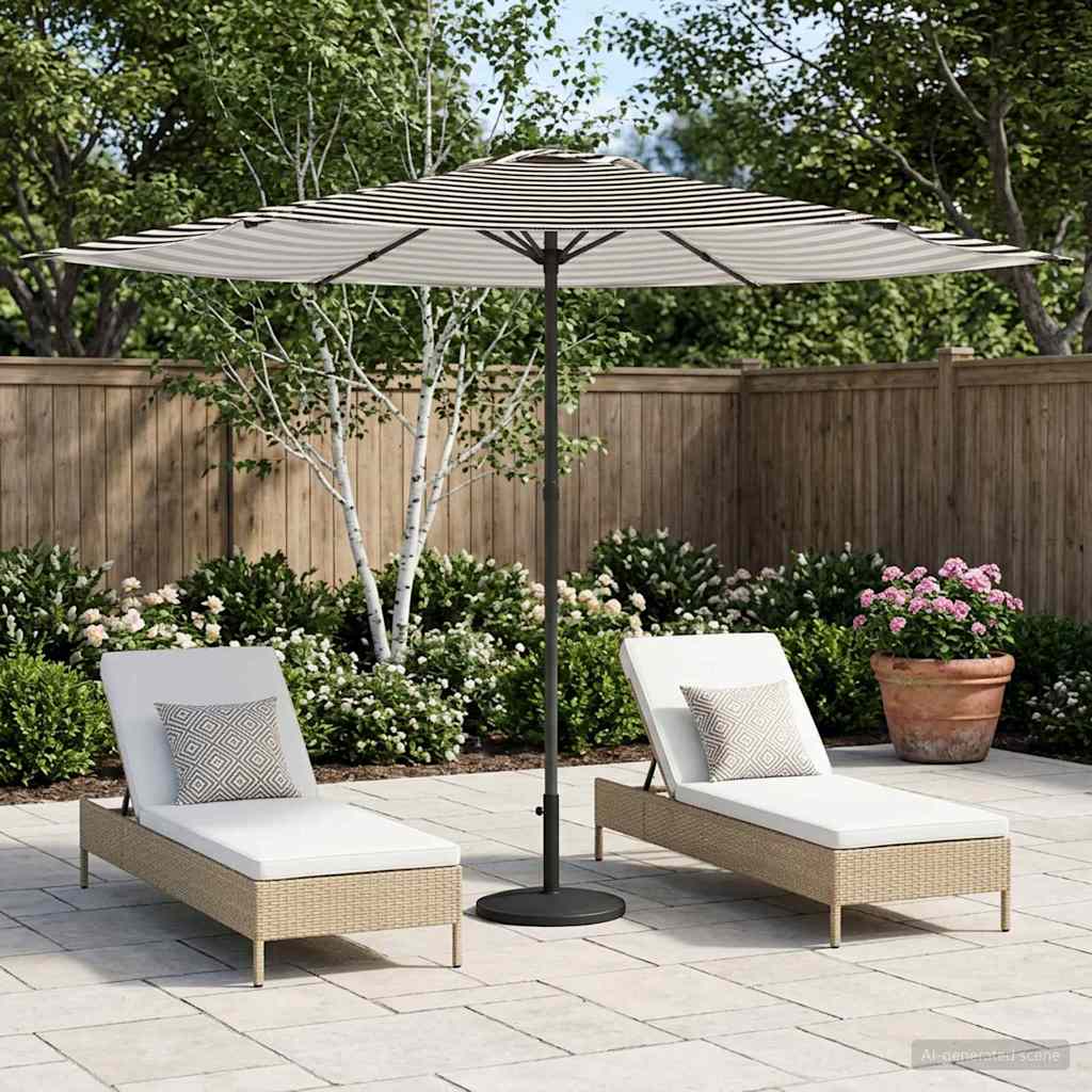 Tuinparasol 300 x 300 cm Polyester Rechthoekig Zwart en Wit is nu te koop bij PeponiXL, paradijselijk wonen!