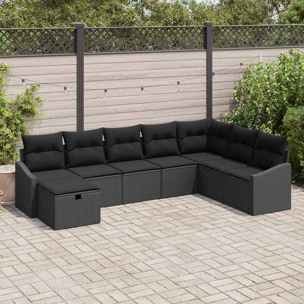 Tuin Sofa Set met kussen met opslag 8 pcs poly rattan is nu te koop bij PeponiXL, paradijselijk wonen!