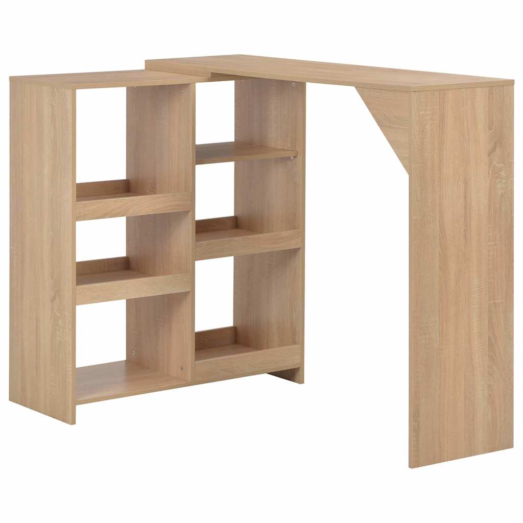 Bartafel met verplaatsbaar schap 138x39x110 cm eikenkleurig is nu te koop bij PeponiXL, paradijselijk wonen!