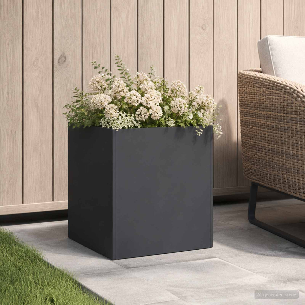 Plantenbak Zwart 25 x 25 x 25 cm Koudgewalst staal is nu te koop bij PeponiXL, paradijselijk wonen!