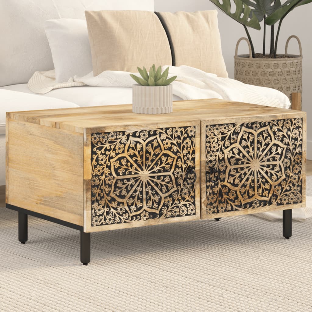 Salontafel 80x50x40 cm massief mangohout is nu te koop bij PeponiXL, paradijselijk wonen!