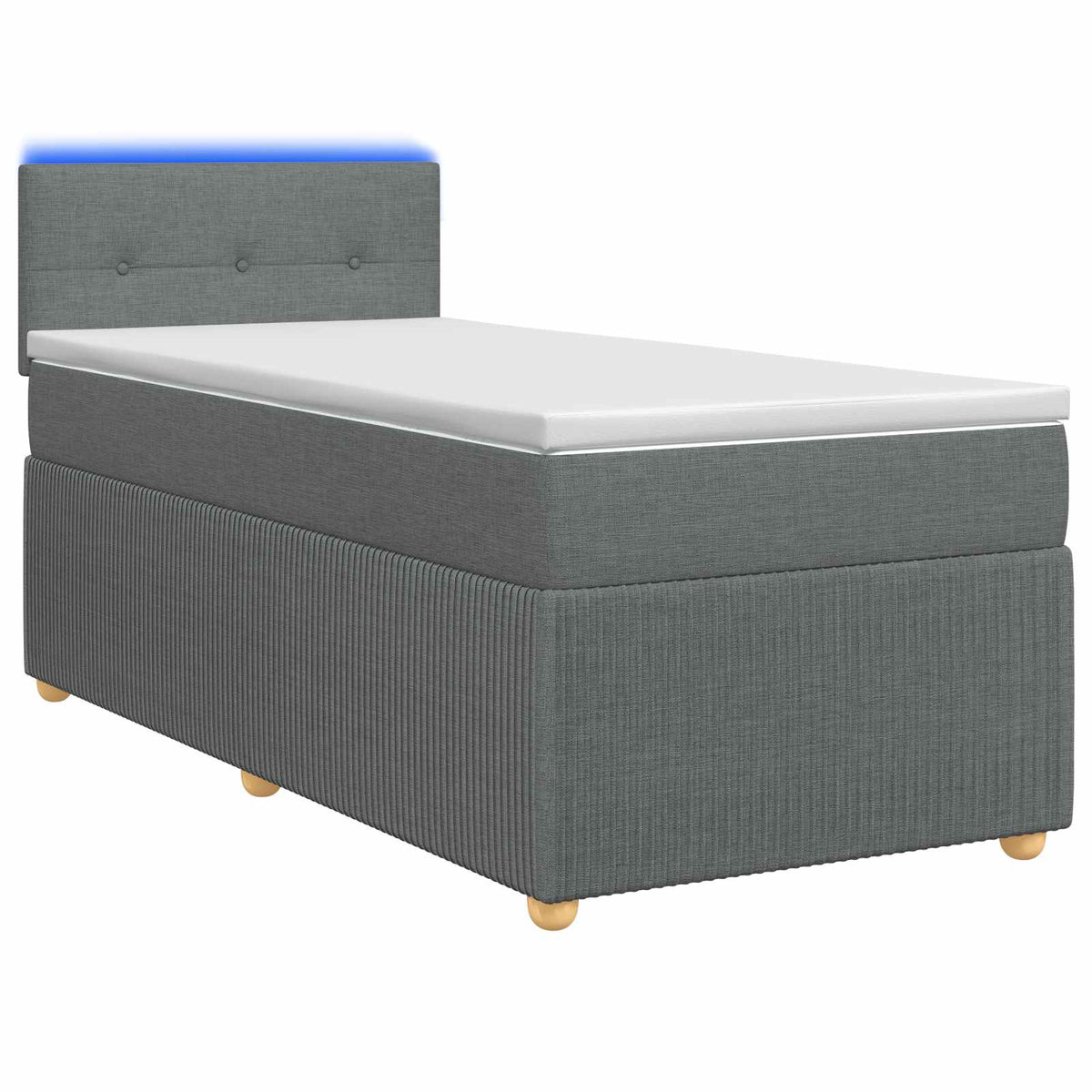 Boxspringbed met matras Donkergrijs 90 x 200 cm Stof is nu te koop bij PeponiXL, paradijselijk wonen!