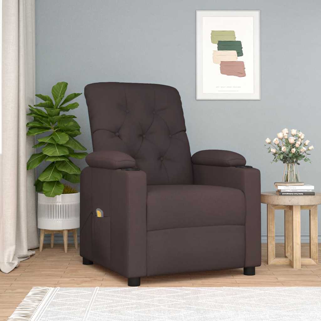 Massagestoel stof donkerbruin is nu te koop bij PeponiXL, paradijselijk wonen!