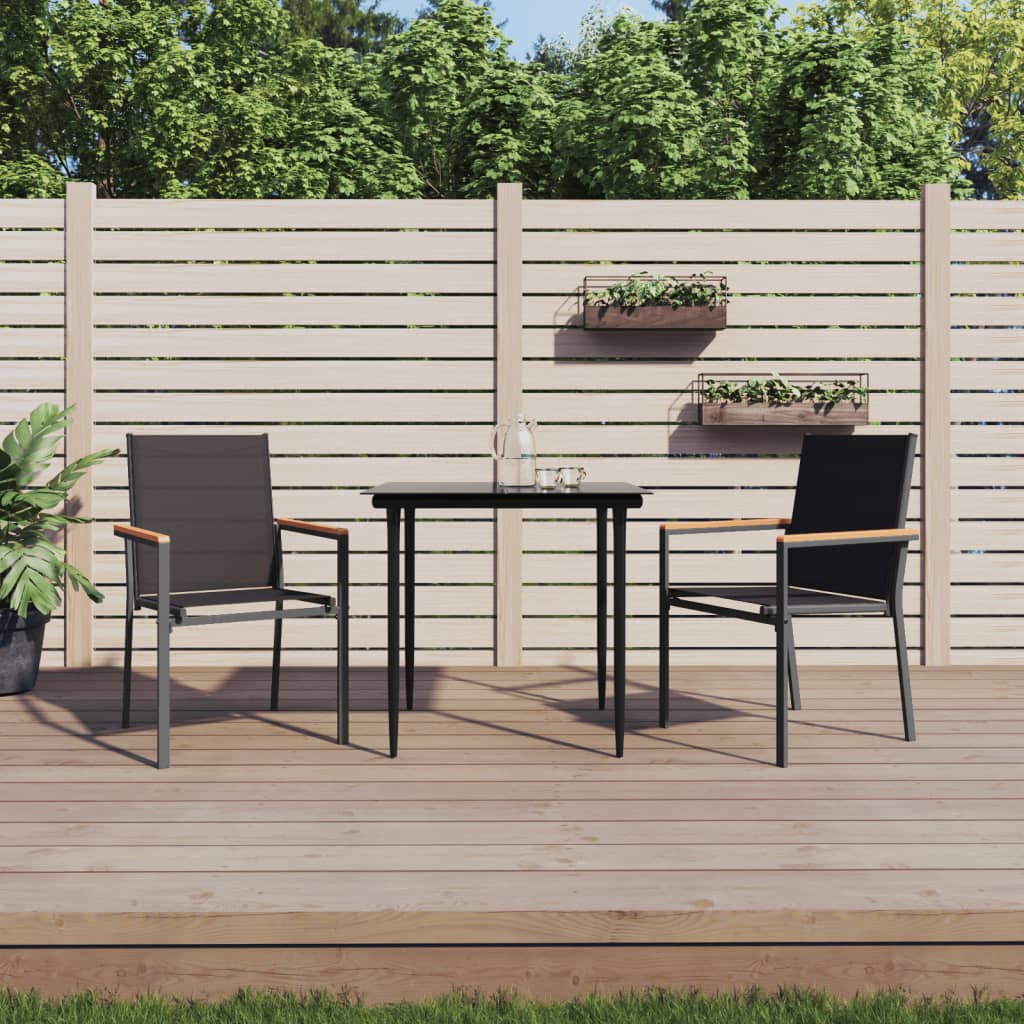 3-delige Tuinset textileen en staal zwart is nu te koop bij PeponiXL, paradijselijk wonen!