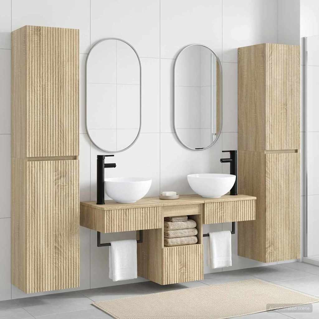Badkamermeubelset 5 st Sonoma Eiken 33 x 34,5 x 160 cm is nu te koop bij PeponiXL, paradijselijk wonen!