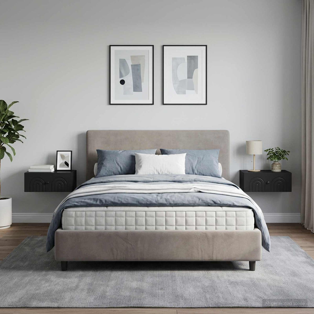 Wandbeugel Bedkast 2 pcs Zwart 49 x 34,5 x 20 cm Bewerkt hout is nu te koop bij PeponiXL, paradijselijk wonen!