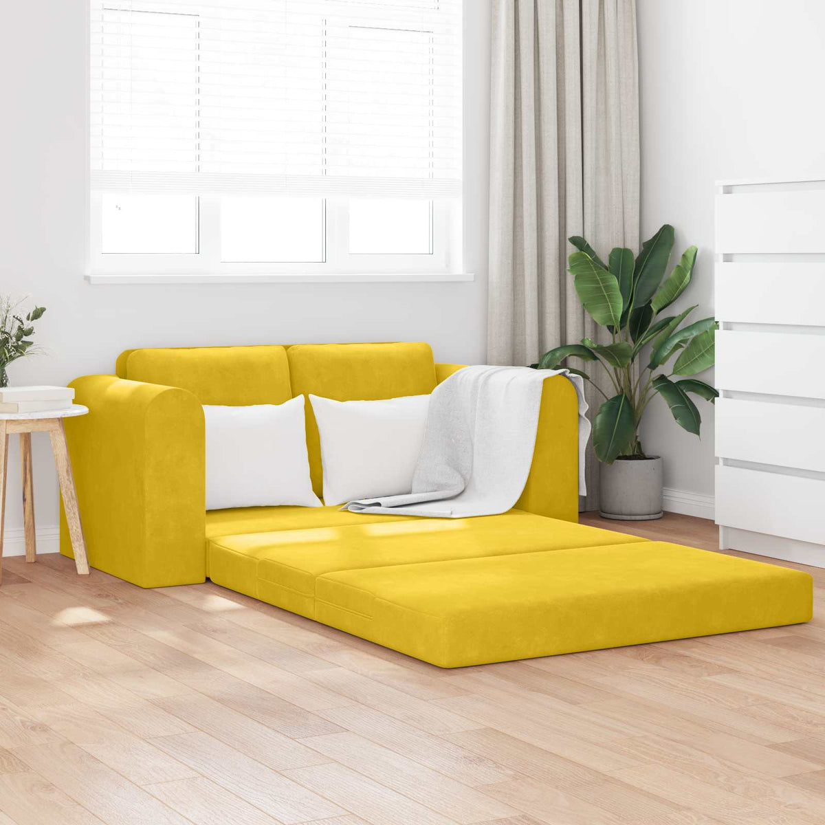 Slaapbank Geel 148 x 71 x 83 cm Fluweel is nu te koop bij PeponiXL, paradijselijk wonen!
