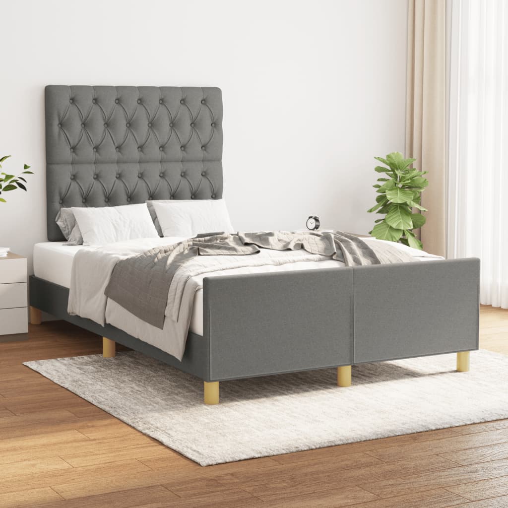 Bedframe zonder matras 120x190 cm stof donkergrijs is nu te koop bij PeponiXL, paradijselijk wonen!