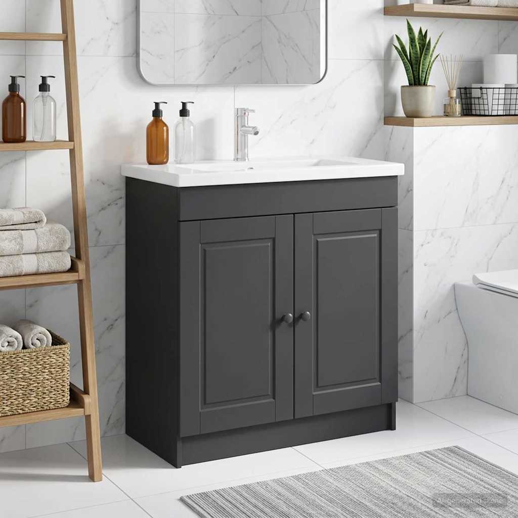 Badkamer onder wastafel kast Zwart 78,5 x 37,5 x 81 cm is nu te koop bij PeponiXL, paradijselijk wonen!