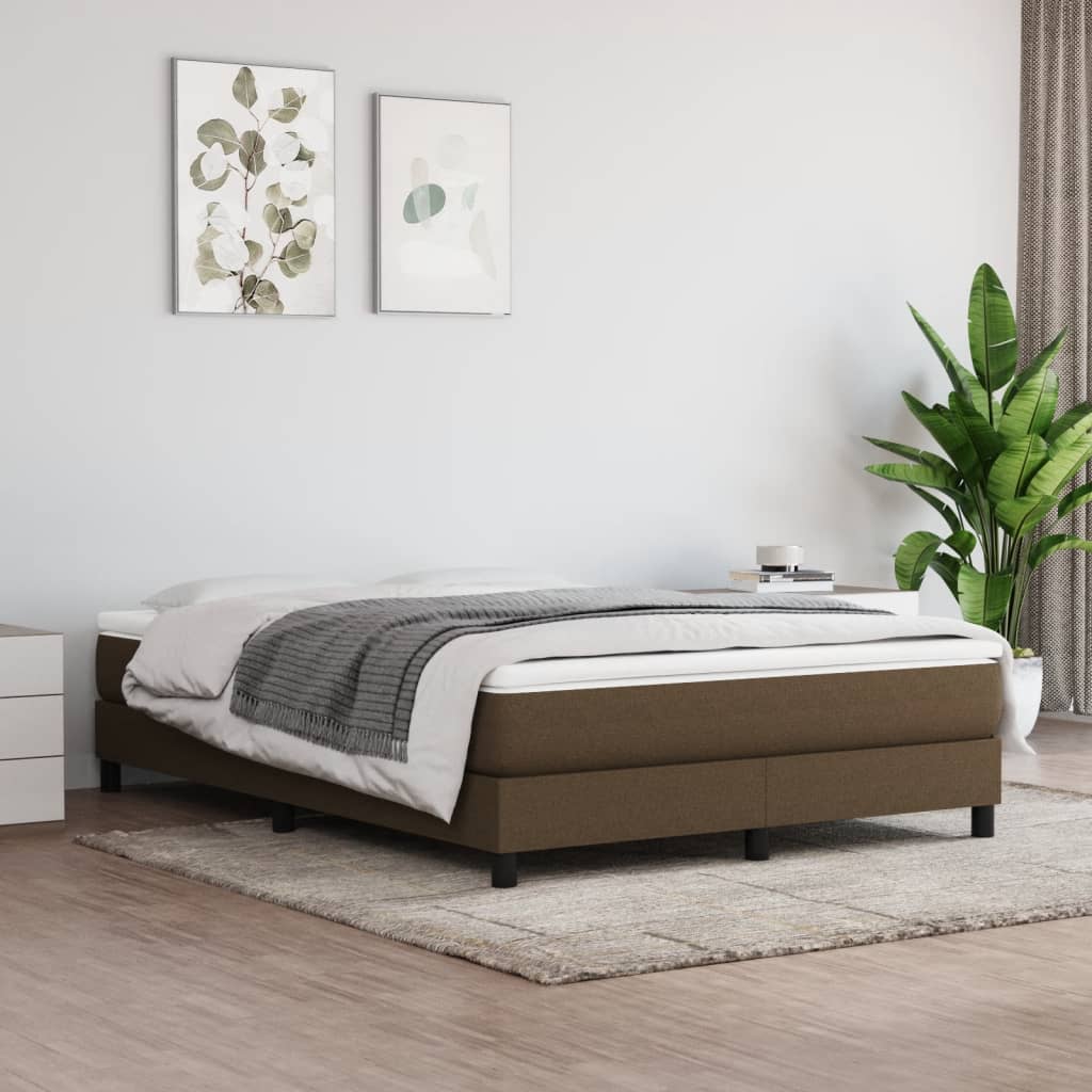 Boxspring met matras stof donkerbruin 140x190 cm is nu te koop bij PeponiXL, paradijselijk wonen!