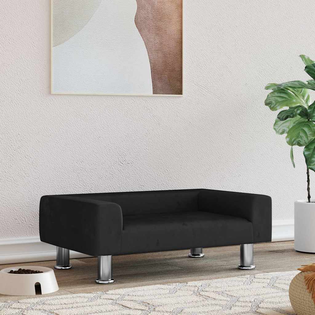 Hondenmand 70x45x26,5 cm fluweel zwart is nu te koop bij PeponiXL, paradijselijk wonen!