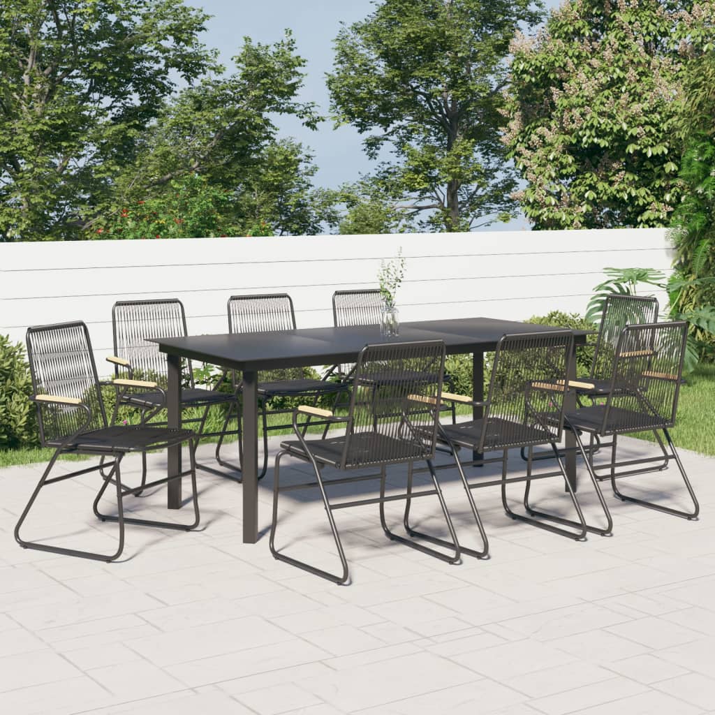 9-delige Tuinset PVC-rattan zwart is nu te koop bij PeponiXL, paradijselijk wonen!
