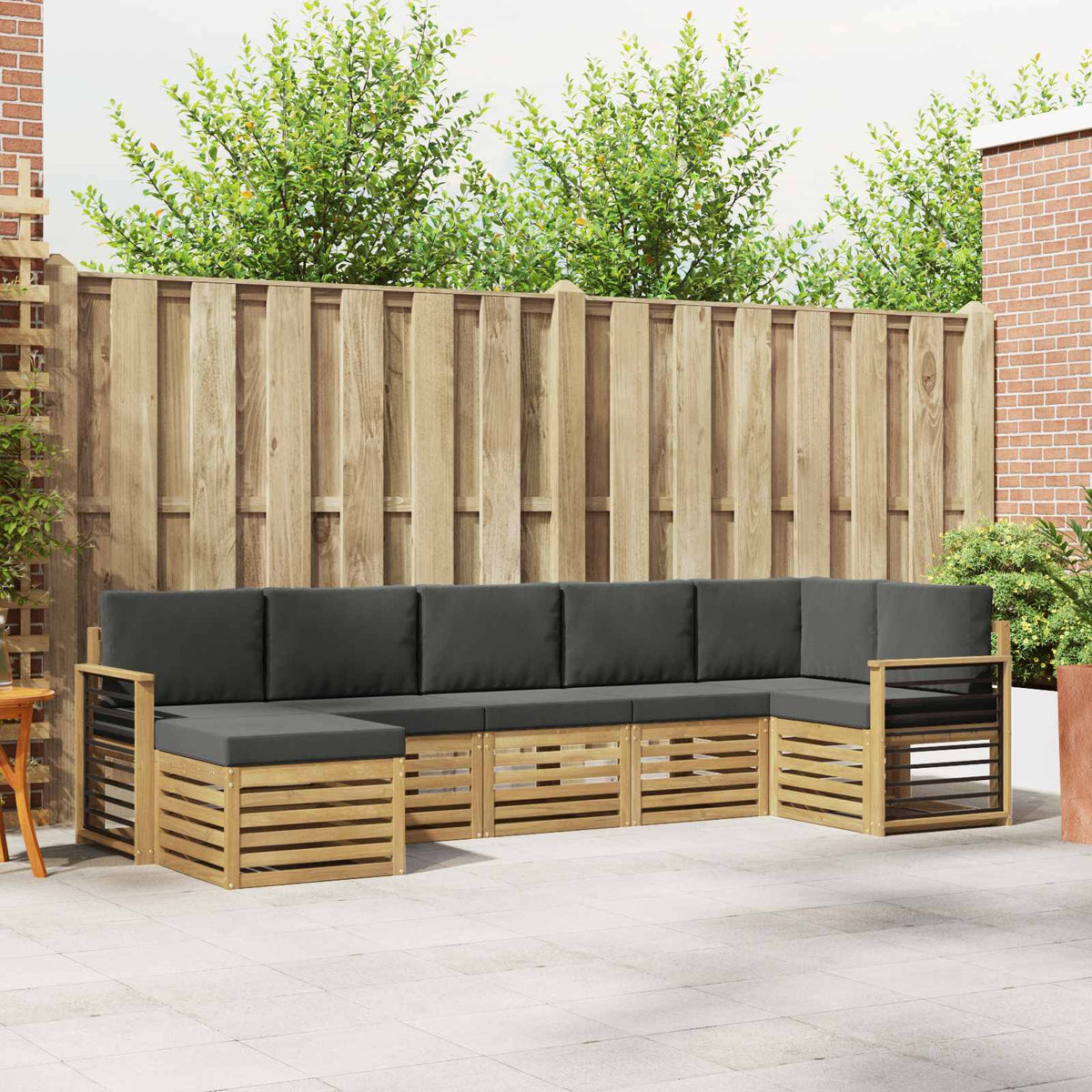 Buiten bankenset 7 pcs Wit en antracietkleurig is nu te koop bij PeponiXL, paradijselijk wonen!