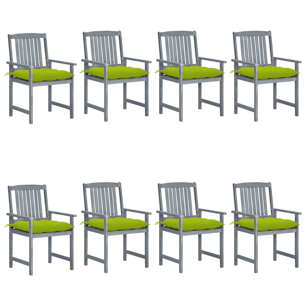Tuinstoelen 8 st met kussens massief acaciahout grijs is nu te koop bij PeponiXL, paradijselijk wonen!