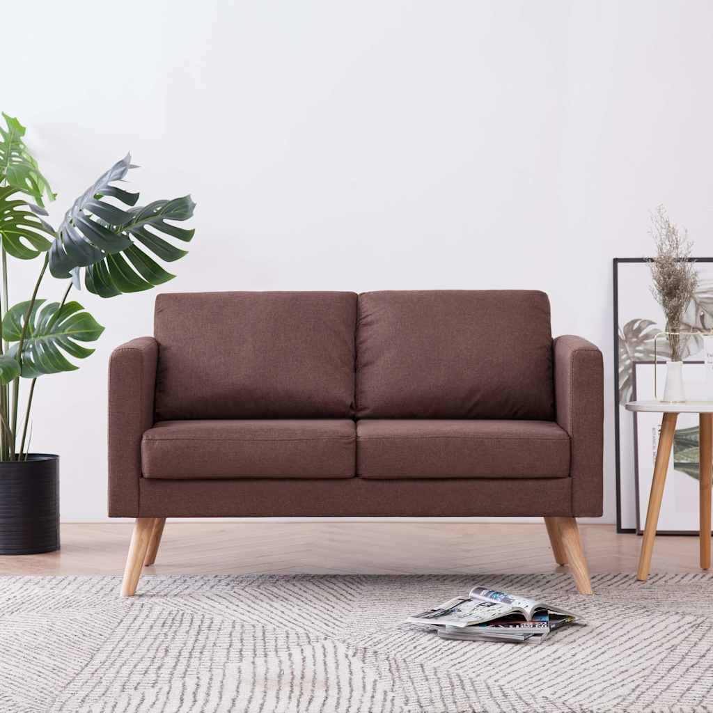 Tweezitsbank stof bruin is nu te koop bij PeponiXL, paradijselijk wonen!