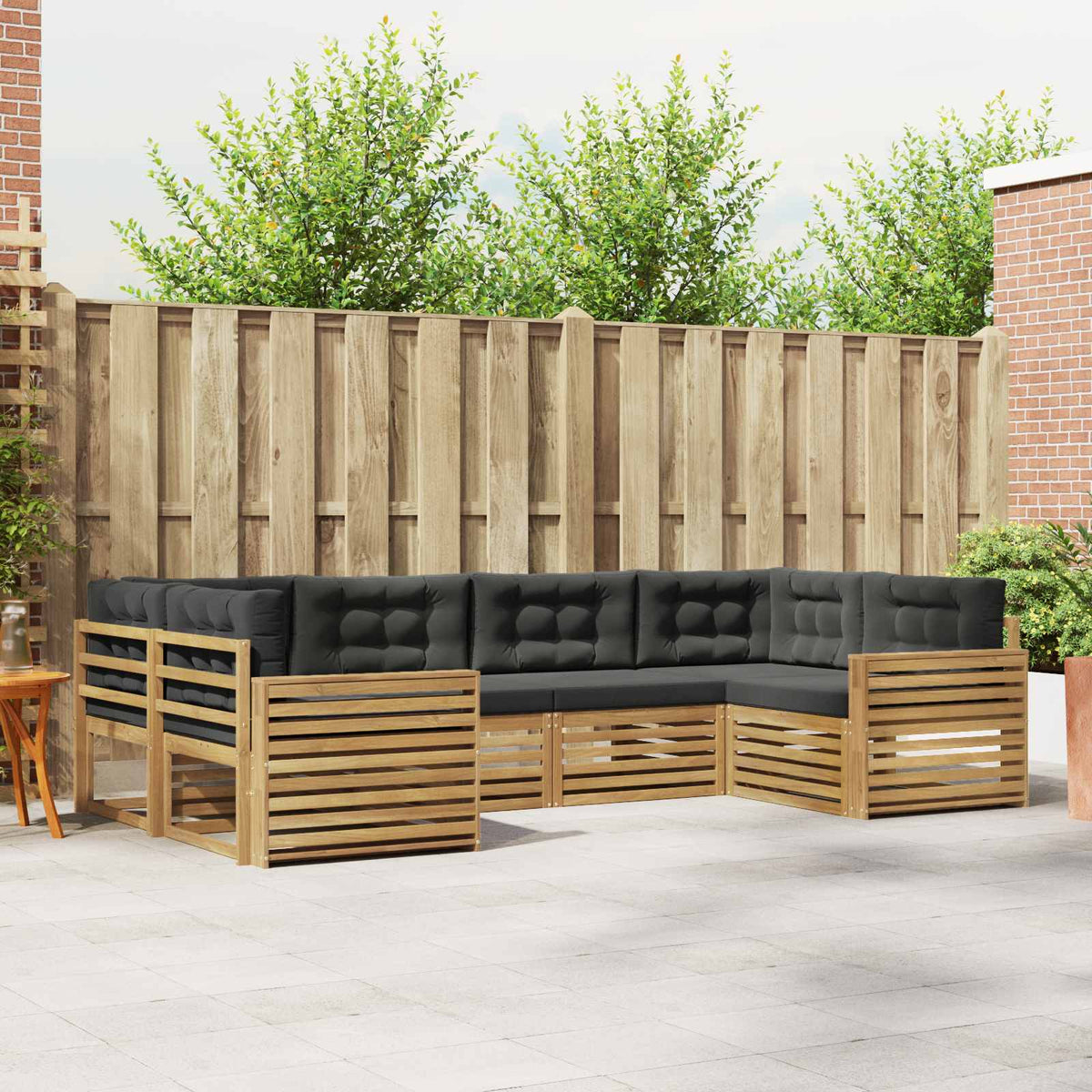 Buiten bankenset 6 pcs Wit en antracietkleurig is nu te koop bij PeponiXL, paradijselijk wonen!