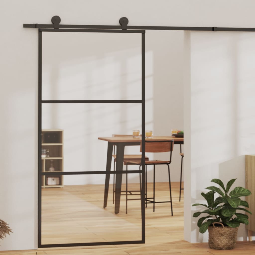 Schuifdeur met beslag 102x205 cm aluminium en ESG-glas is nu te koop bij PeponiXL, paradijselijk wonen!