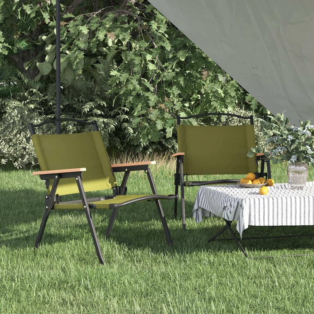 Campingstoelen 2 st 54x43x59 cm oxford stof groen is nu te koop bij PeponiXL, paradijselijk wonen!