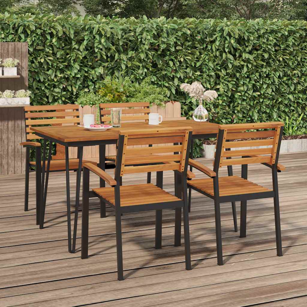 Tuintafel met haarspeldpoten 140x80x75 cm massief acaciahout is nu te koop bij PeponiXL, paradijselijk wonen!
