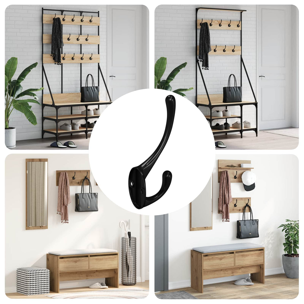Kledinghaak 346 pcs Zwart 102 x 29 x 47mm Zinklegering is nu te koop bij PeponiXL, paradijselijk wonen!