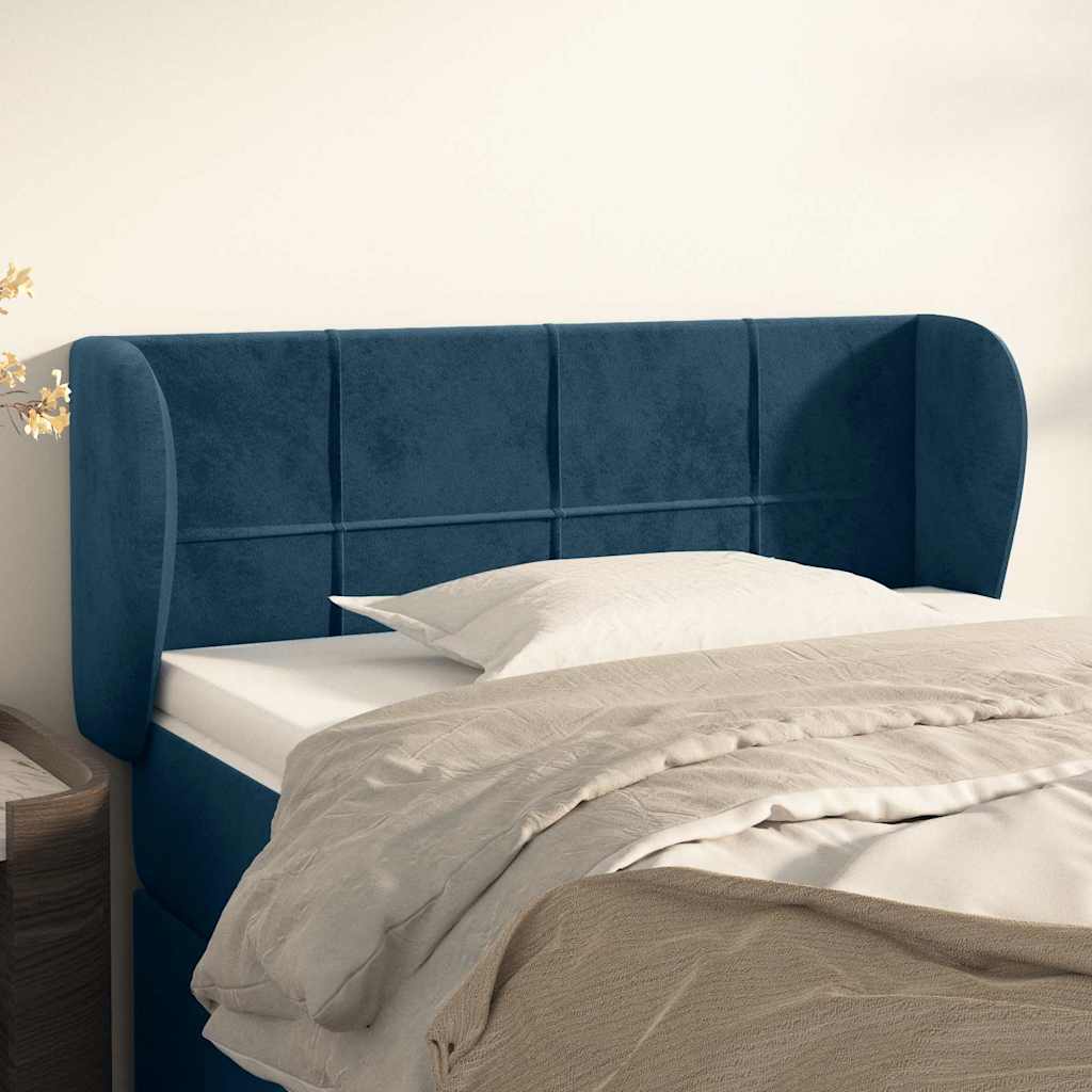 Hoofdbord met randen 83x23x78/88 cm fluweel donkerblauw is nu te koop bij PeponiXL, paradijselijk wonen!