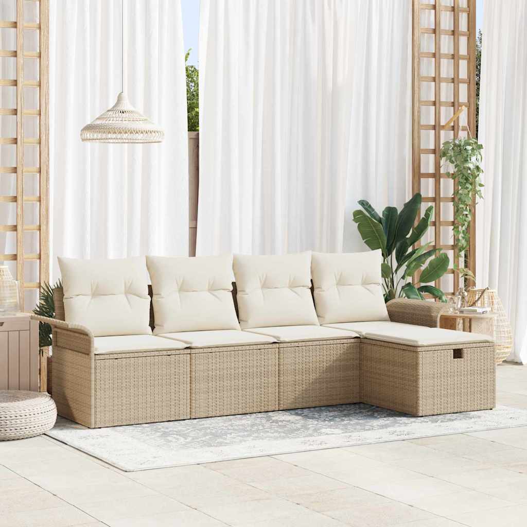 Tuin Sofa Set 5 st Poly riet is nu te koop bij PeponiXL, paradijselijk wonen!