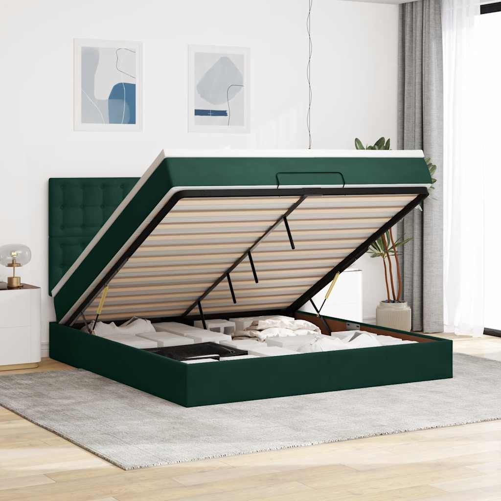 Ottoman bed met matrassen en LED's 180x200cm fluweel is nu te koop bij PeponiXL, paradijselijk wonen!