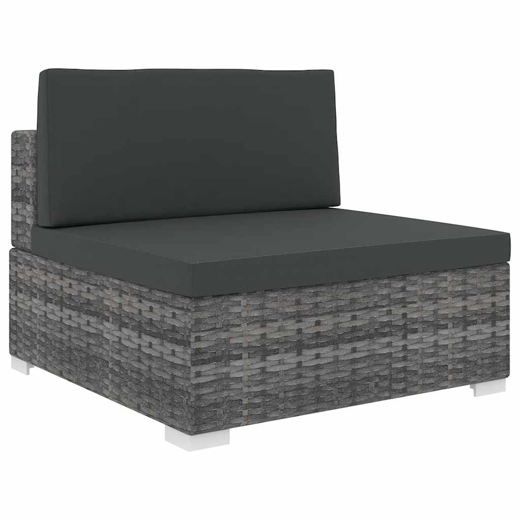 Tuinstoel met kussen middensectie poly rattan grijs is nu te koop bij PeponiXL, paradijselijk wonen!
