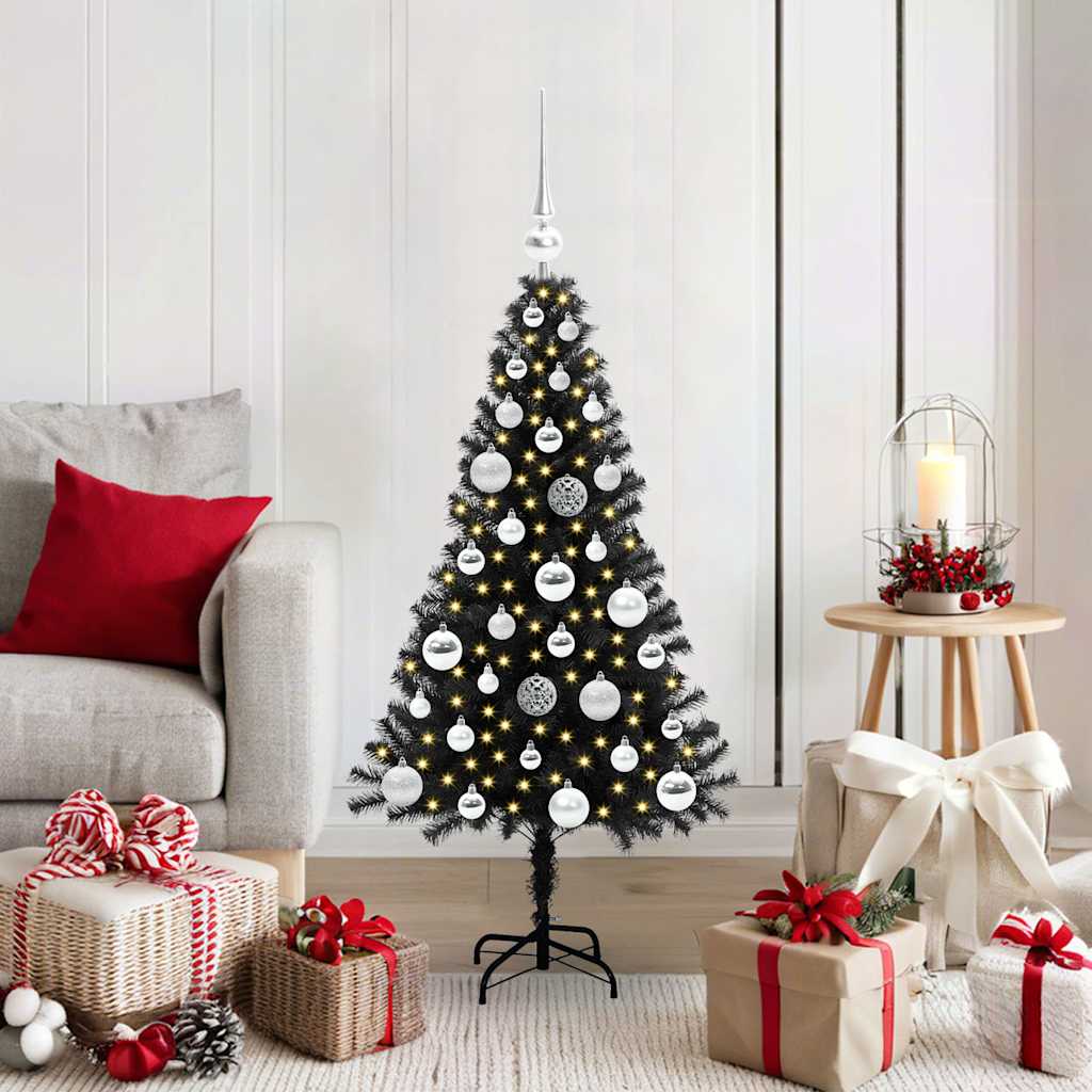 Kerstboom met 150 LED met standaard Zwart 120 cm PVC is nu te koop bij PeponiXL, paradijselijk wonen!