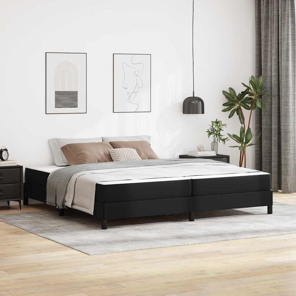 Bedframe met matras Zwart 200 x 200 cm Stof is nu te koop bij PeponiXL, paradijselijk wonen!