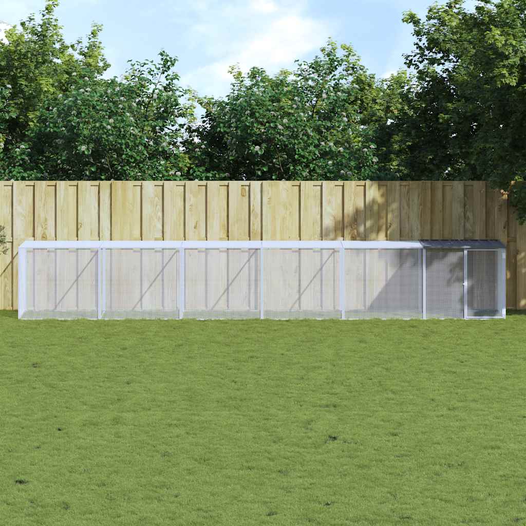 Kippenhok met dak 603x98x90 cm gegalvaniseerd staal antraciet is nu te koop bij PeponiXL, paradijselijk wonen!