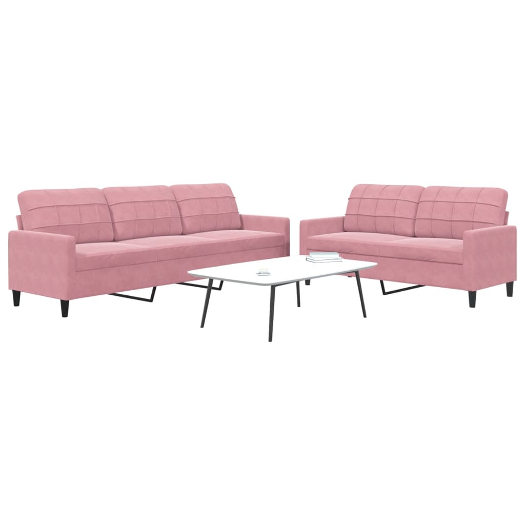 2-delige Loungeset met kussens fluweel roze is nu te koop bij PeponiXL, paradijselijk wonen!