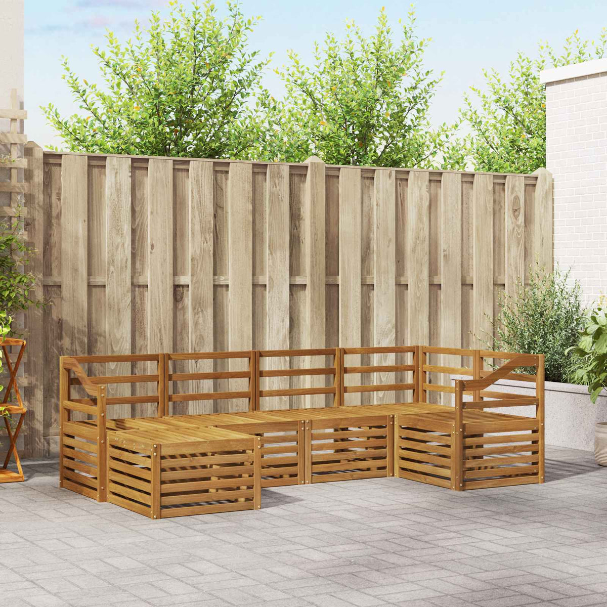 Hoekbank Set 6 pcs Naturel is nu te koop bij PeponiXL, paradijselijk wonen!