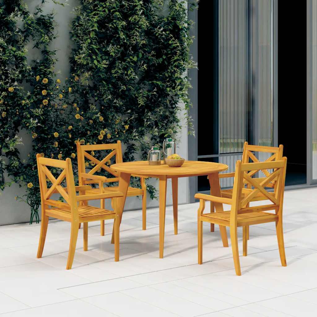 Tuinstoelen 4 st massief acaciahout is nu te koop bij PeponiXL, paradijselijk wonen!