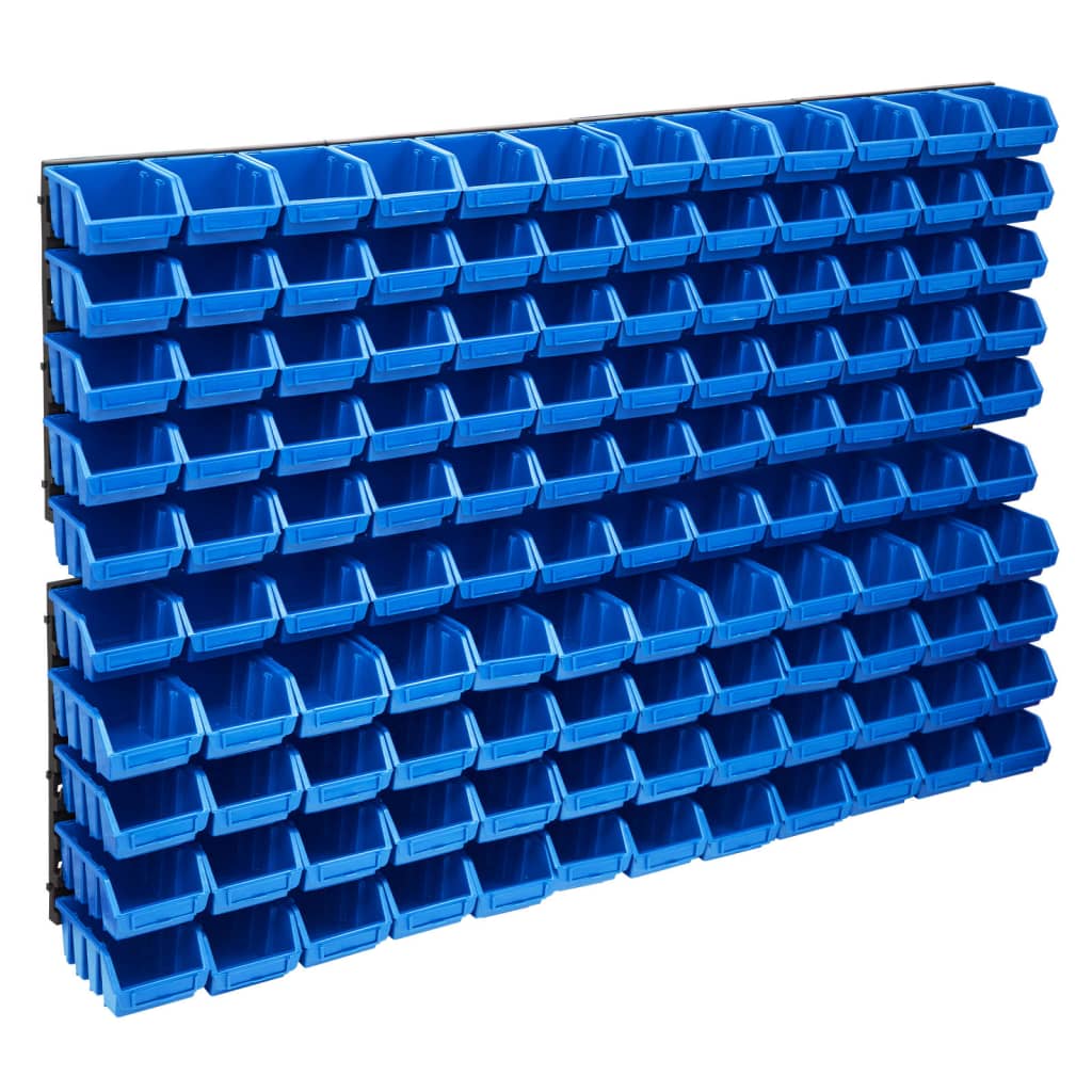 128-delige Opslagbakkenset met wandpanelen blauw en zwart is nu te koop bij PeponiXL, paradijselijk wonen!