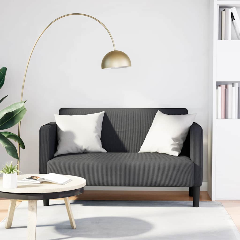 Loveseat bank 109 cm corduroy stof donkergrijs is nu te koop bij PeponiXL, paradijselijk wonen!