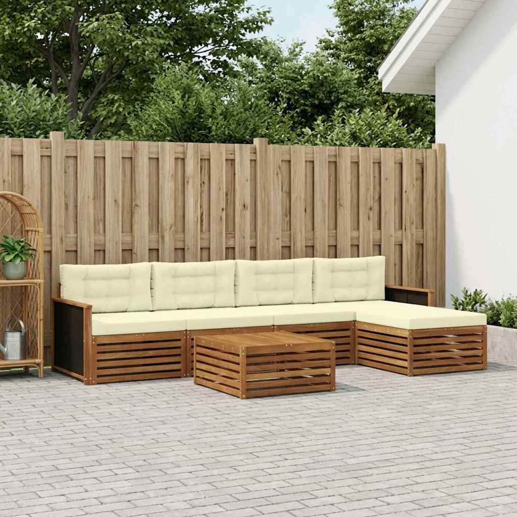 Buiten bankenset 6 pcs Natuurlijk en Crème 79 x 79 x 37 cm is nu te koop bij PeponiXL, paradijselijk wonen!