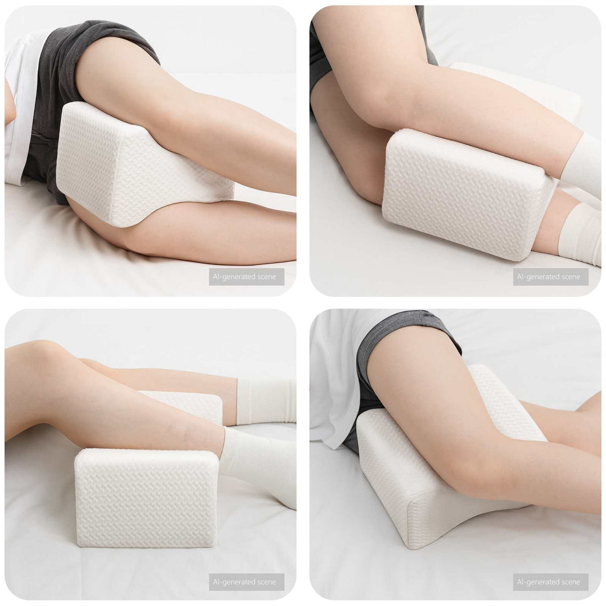 Knee Pillow Wit Traagschuim en polyester 26 x 21,5 x 15 cm is nu te koop bij PeponiXL, paradijselijk wonen!