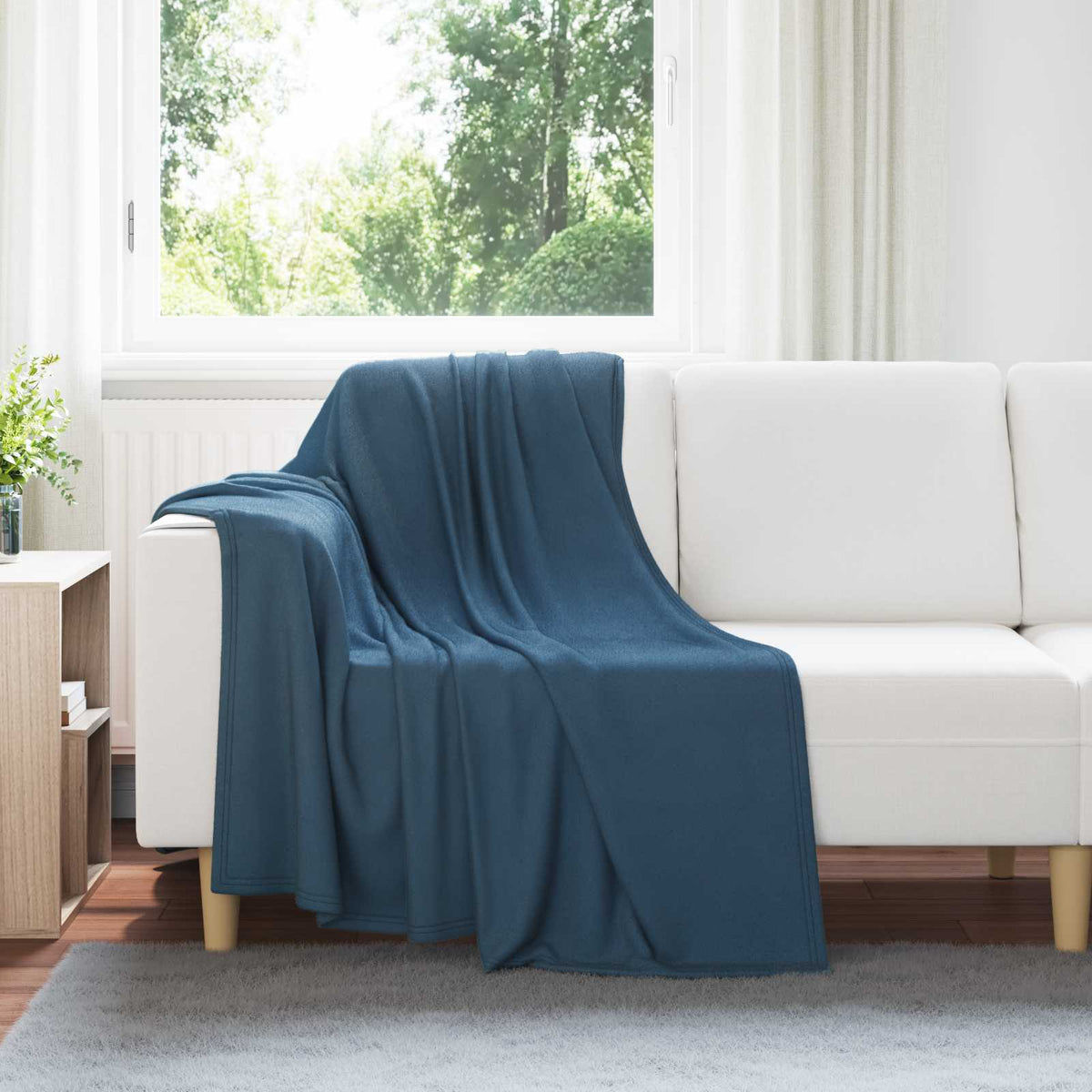 Gooi Deken Marineblauw 170 x 130 cm Fleece is nu te koop bij PeponiXL, paradijselijk wonen!