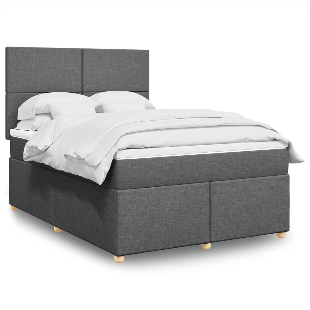 Boxspring met matras stof donkergrijs 140x200 cm is nu te koop bij PeponiXL, paradijselijk wonen!