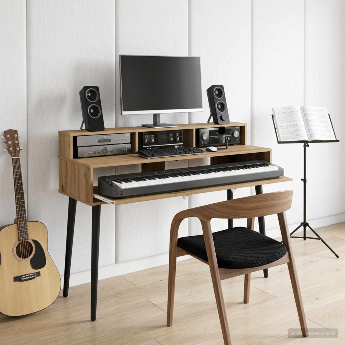 Studiebureau Artisanaal eiken 110 x 42,5 x 36 cm Bewerkt hout is nu te koop bij PeponiXL, paradijselijk wonen!
